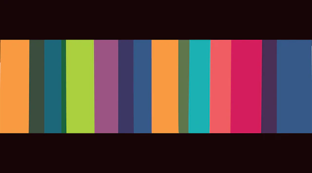 Rectangular image with different colored stripes.
