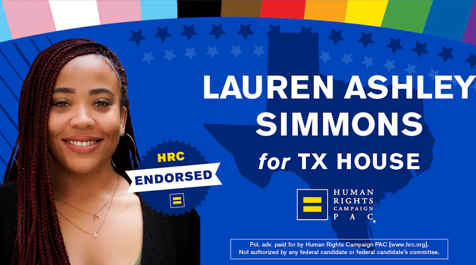 Human Rights Campaign PAC Endorses Lauren Ashley Simmons for the Texas ...