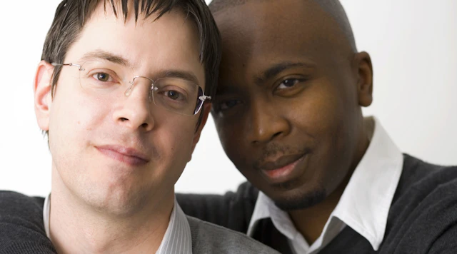 Interracial same sex male couple