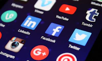Social media app icons on a phone screen