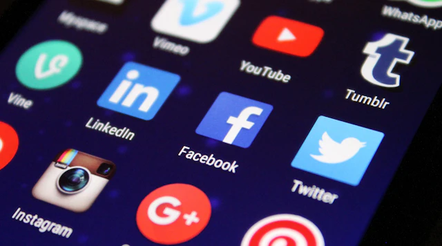 Social media app icons on a phone screen