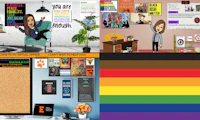 Four colorful zoom backgrounds