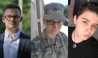 Image of three transgender members of the military